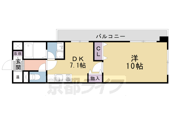 【京都市南区吉祥院御池町のマンションの間取り】