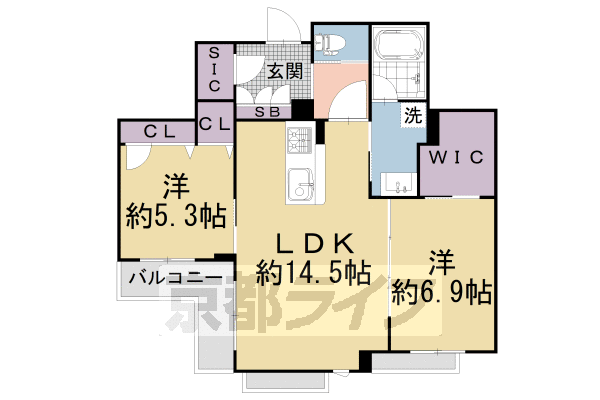 カーマイン・ピノ四条堀川の間取り