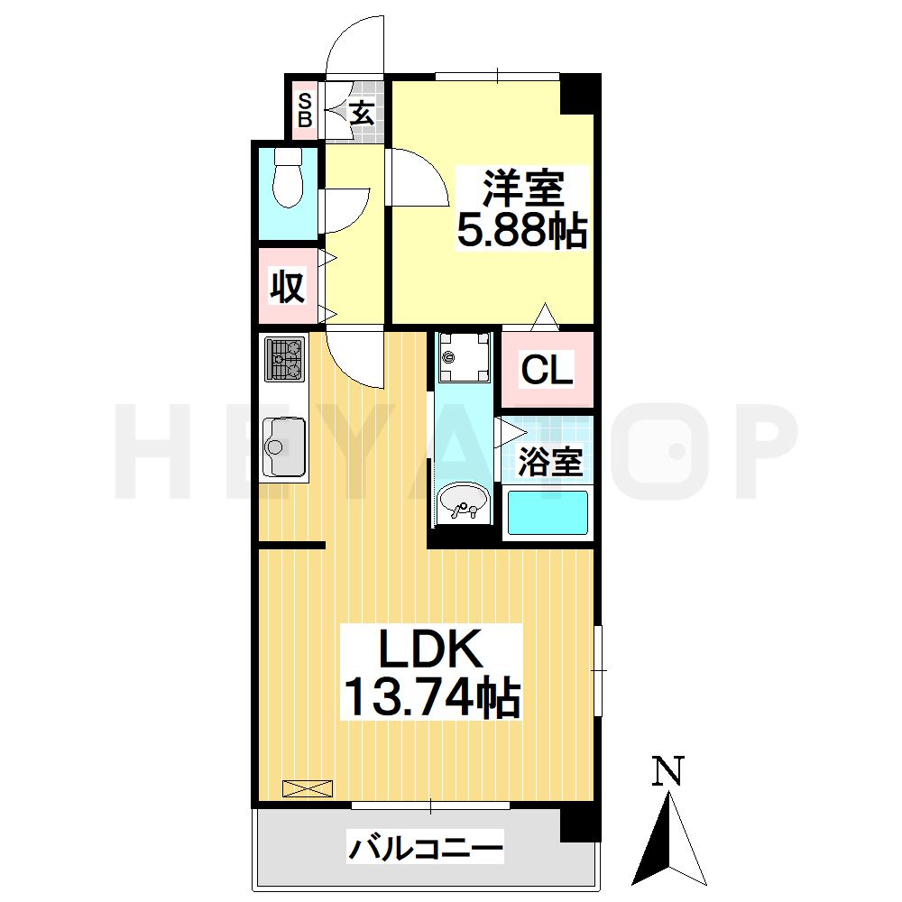 名古屋市南区城下町のマンションの間取り