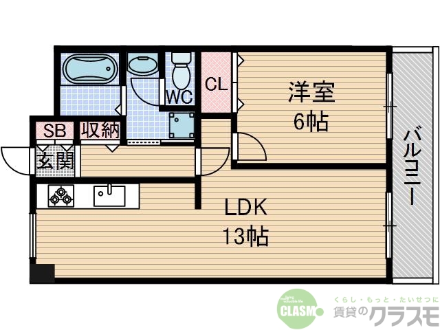 茨木市西河原のマンションの間取り