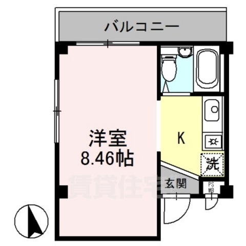 堺市北区中百舌鳥町のマンションの間取り