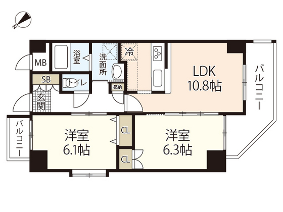 広島市西区新庄町のマンションの間取り