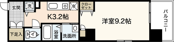 広島市中区上幟町のマンションの間取り