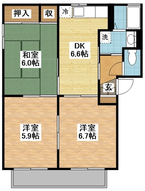 シャーメゾン桜　Ｂ棟の間取り