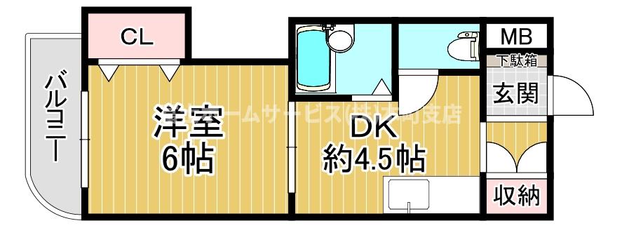 大阪市住吉区長居東のマンションの間取り