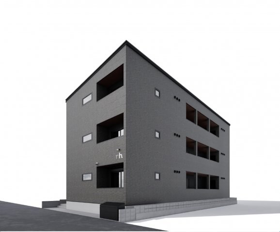 建物外観　外観パース　オートロック付　宅配ＢＯＸ有り