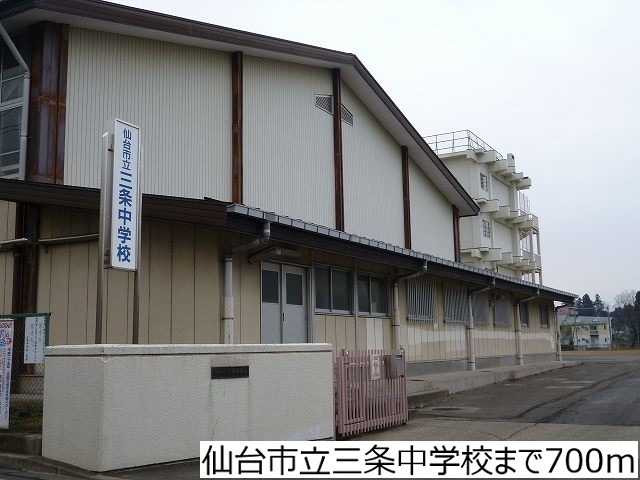 中学校　仙台市立三条中学校（中学校）まで700m