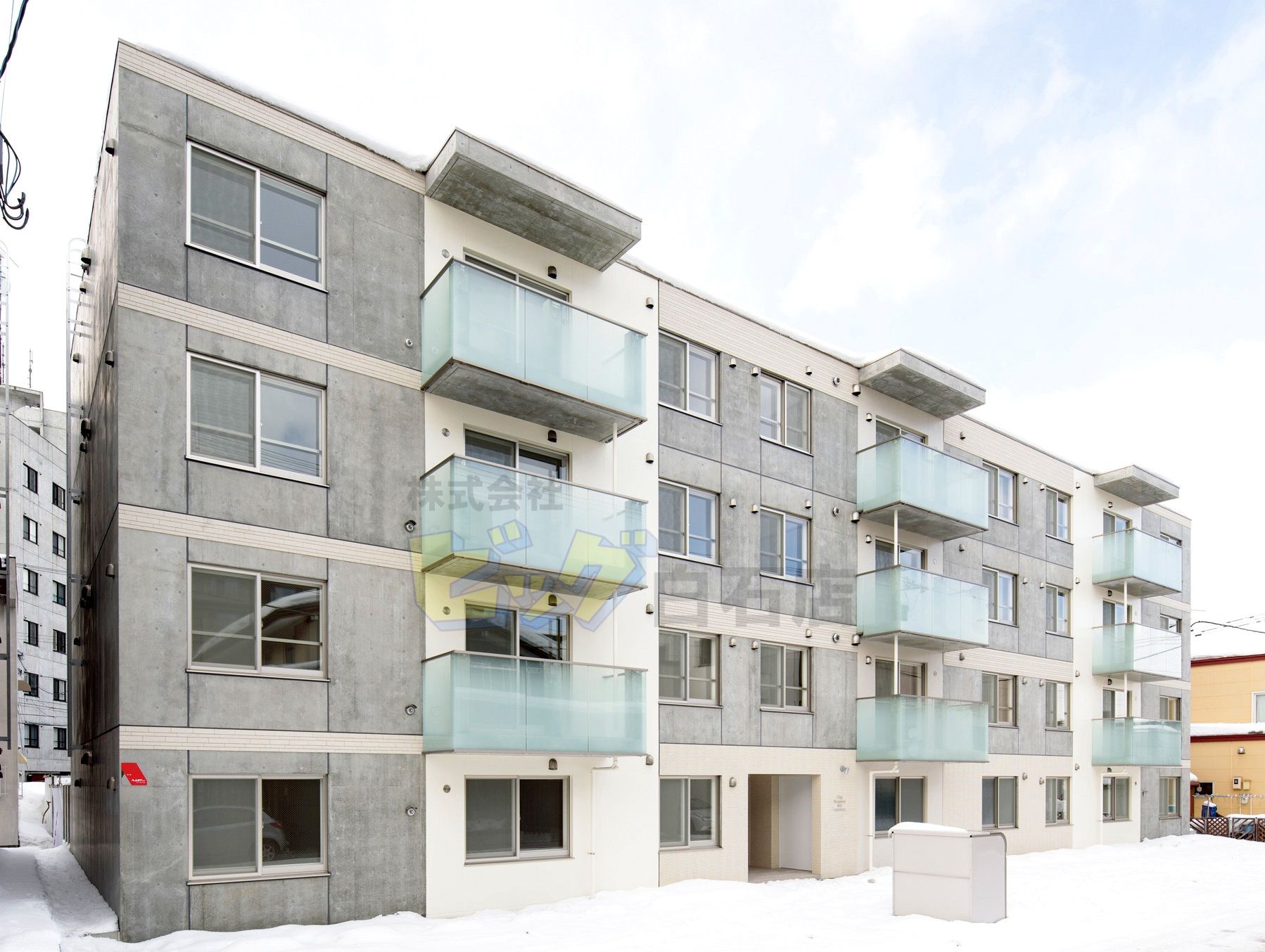 建物外観　都市ガス・ネット無料採用の２ＬＤＫマンションです♪