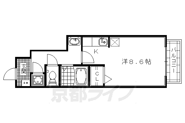 地下鉄烏丸線 北山駅 徒歩14分 2階建 築19年の間取り写真
