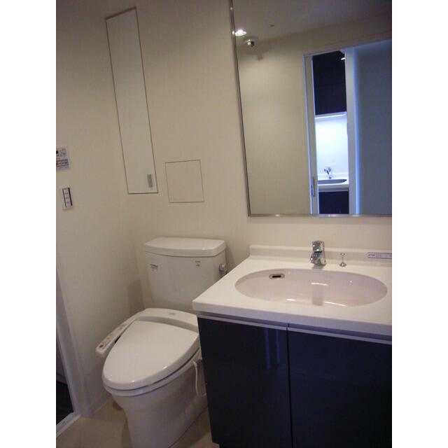 洗面設備　A2タイプ2009年3月撮影 同タイプ1404号室の写真です