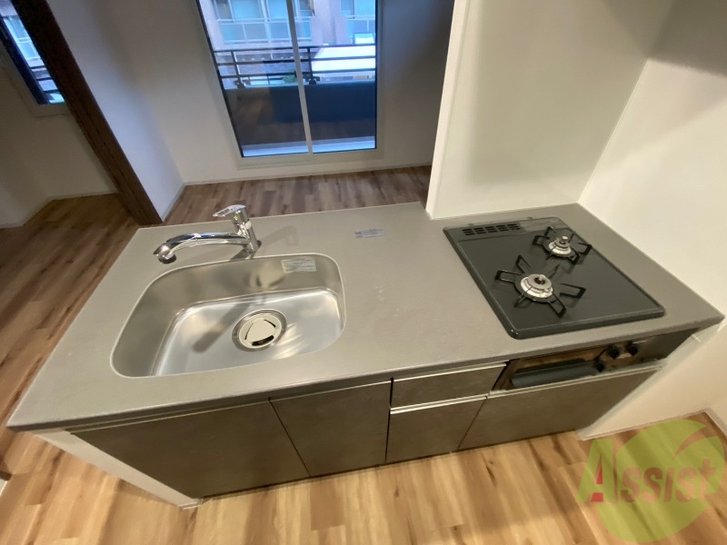 キッチン　２口システムキッチンなので、すぐお料理に使えます！