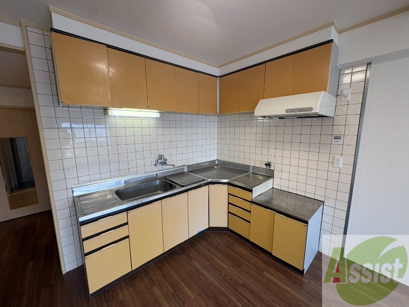 キッチン　洗い場が大きくて洗い物もしやすそうです。