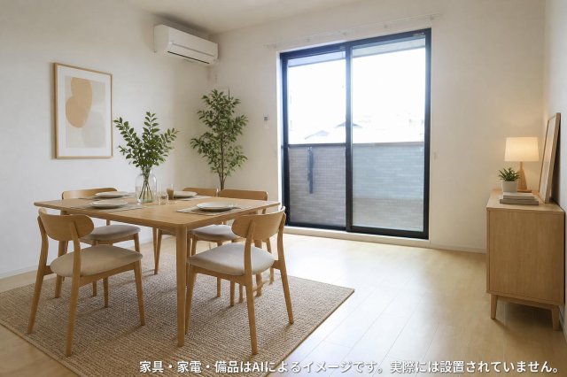 居室・リビング　※家具・家電・備品等はＡＩ画像生成により配置例を示したもので
