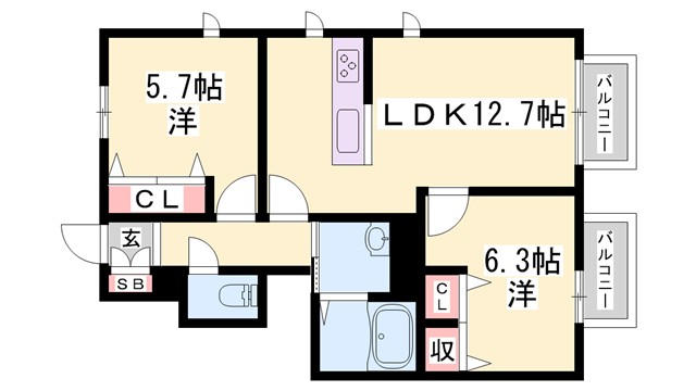 MAST COURT加古川南 A棟の間取り写真