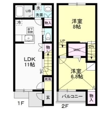 東武佐野線 堀米駅 徒歩15分 2階建 築17年の間取り写真