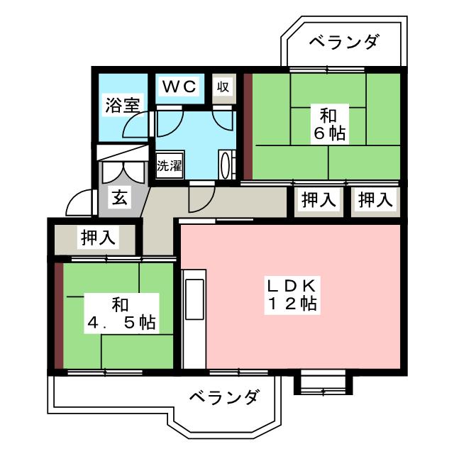 くず葉台団地　１０号棟の間取り