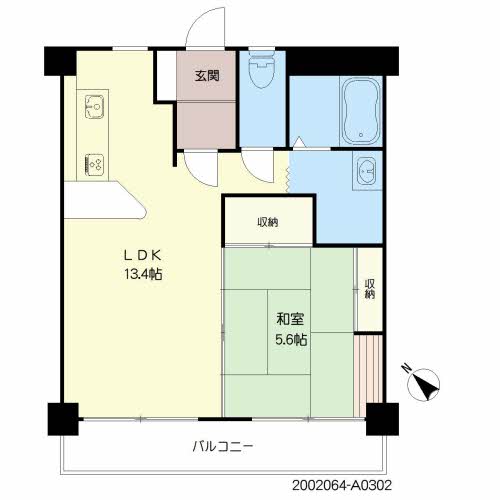 【鹿児島市下荒田のマンションの間取り】