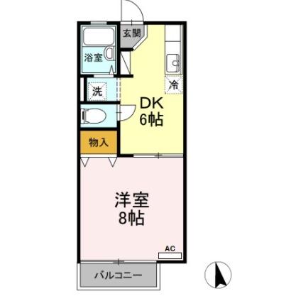 大分市大字関園のアパートの間取り