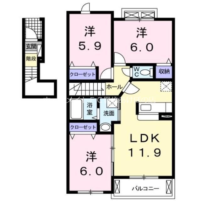 新城市石田のアパートの間取り