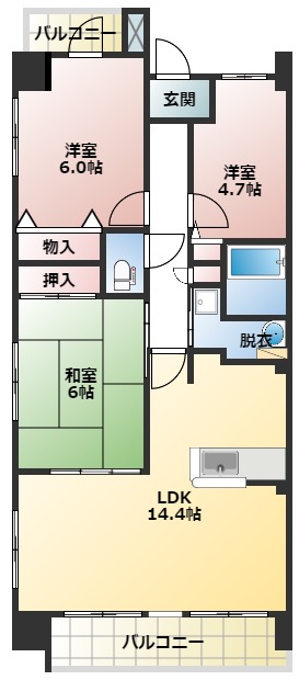 元今泉レジデンスの間取り