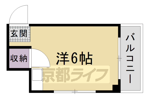 京都市右京区嵯峨広沢南下馬野町のマンションの間取り