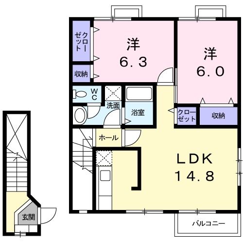 サンパティークＢの間取り