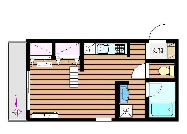 越谷市南越谷のアパートの間取り