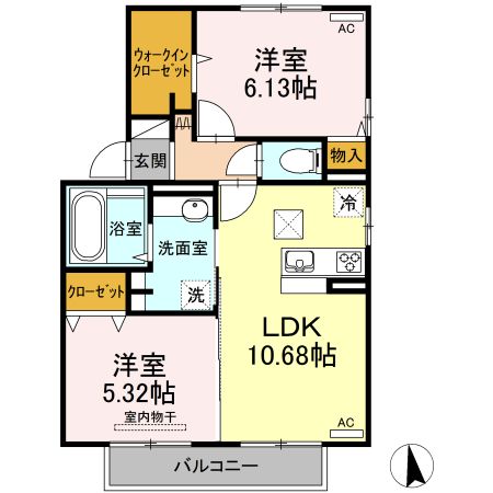 セジュール　ヨネザワ　A棟の間取り