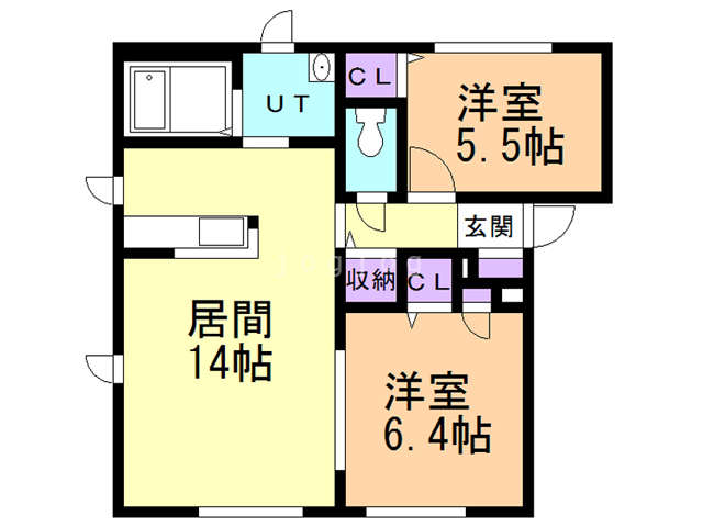 札幌市白石区栄通のアパートの間取り