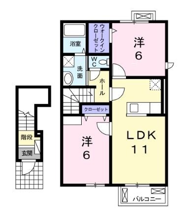 赤磐市河本のアパートの間取り