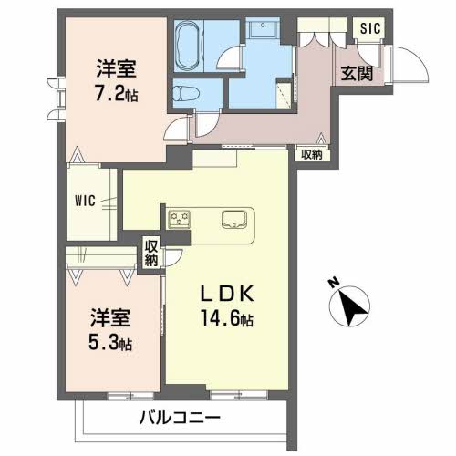 鹿児島市城山町のマンションの間取り