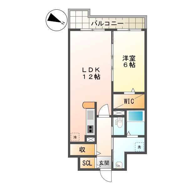 長崎市丸山町のマンションの間取り