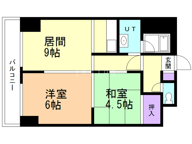 札幌市厚別区大谷地東のマンションの間取り