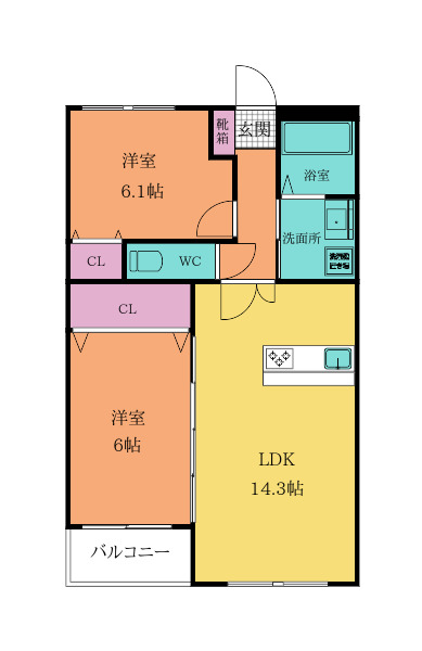 アップローズ貴船の間取り