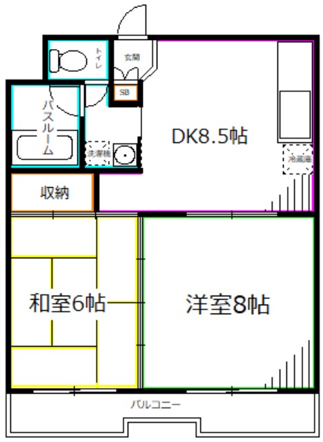 フォンテーヌ北原の間取り