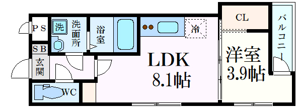 広島市佐伯区楽々園のアパートの間取り