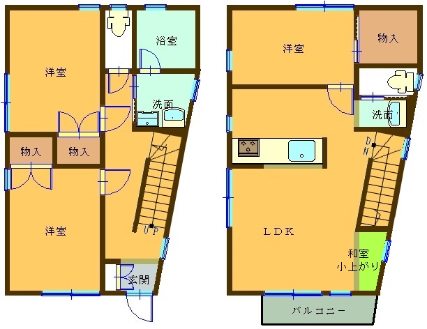 目黒区平町戸建ての間取り