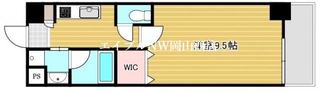 岡山市北区駅前町のマンションの間取り