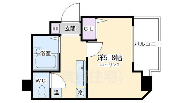 京都市東山区泉涌寺門前町のマンションの間取り