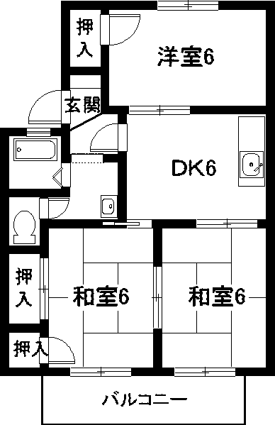 サンモール喜惣治Ｂ棟の間取り