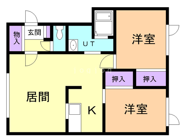 札幌市北区篠路二条のアパートの間取り