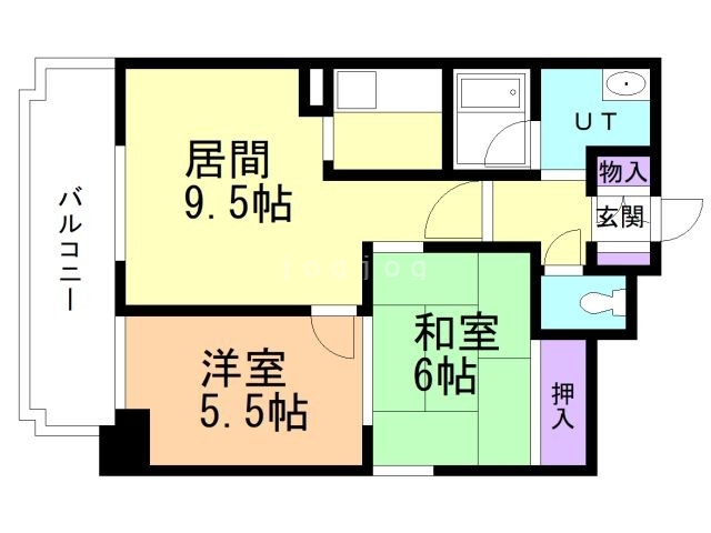 札幌市中央区南九条西のマンションの間取り