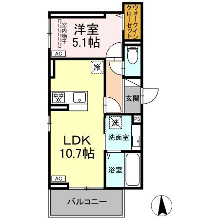 （仮）D-ROOM浜ノ茶屋IIの間取り