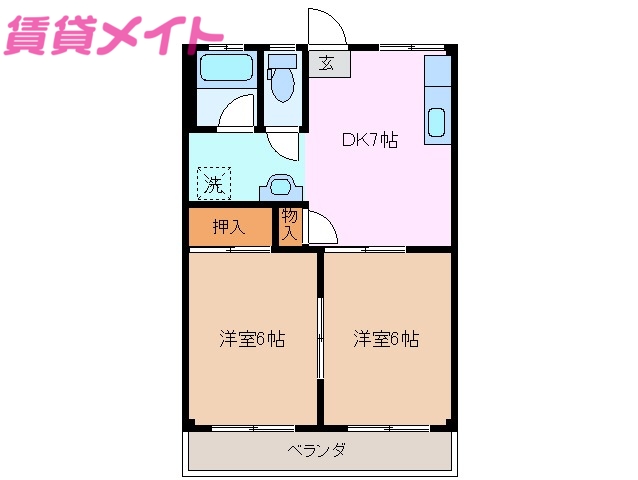 鈴鹿市西条のアパートの間取り