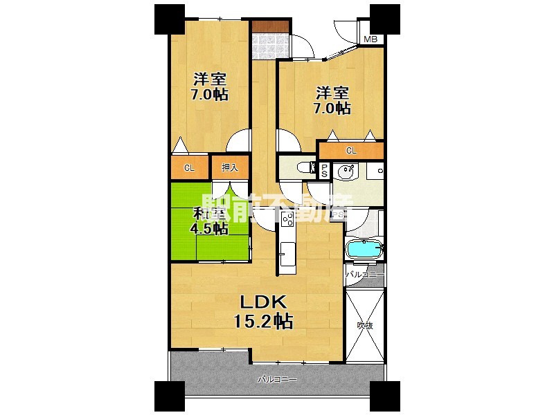 鳥栖市弥生が丘のマンションの間取り