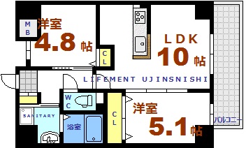 広島市南区宇品西のマンションの間取り