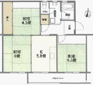 箕面市粟生間谷西のマンションの間取り