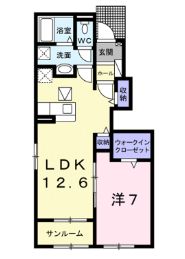ＪＲ福塩線 神辺駅 徒歩10分 2階建 築6年の間取り写真