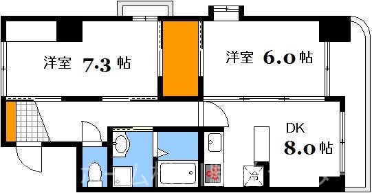 広島市西区観音本町のマンションの間取り