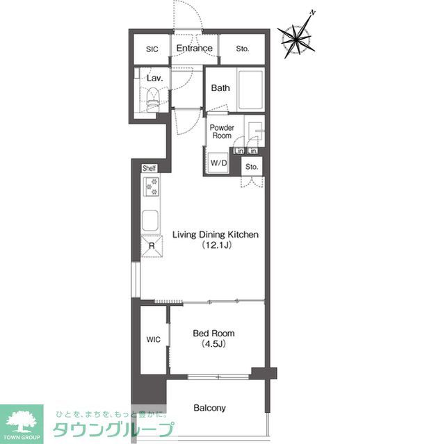 【中央区日本橋人形町のマンションの間取り】